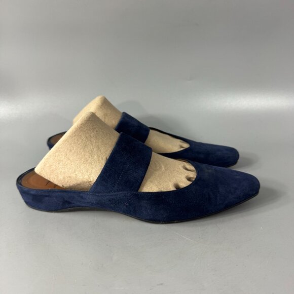 Aquatalia Made in Italy Navy Blue Suede Slide-in Sandals, Size 7 - Picture 2 of 13